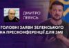 ГОЛОВНІ ЗАЯВИ ЗЕЛЕНСЬКОГО НА ПРЕСКОНФЕРЕНЦІЇ ДЛЯ ЗМІ