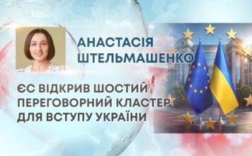ЄС ВІДКРИВ ШОСТИЙ ПЕРЕГОВОРНИЙ КЛАСТЕР ДЛЯ ВСТУПУ УКРАЇНИ